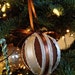 Victorian Bronze, creme and gold ribbon Christmas ornament