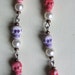 SALE Pirate Black Pearl Skull Day of the Dead Dangle Earrings with red skulls.