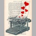 Love letter-Original Illustration-Art Print-Art Poster- Hand Painting Mixed Media- French 1920 Vintage Paper