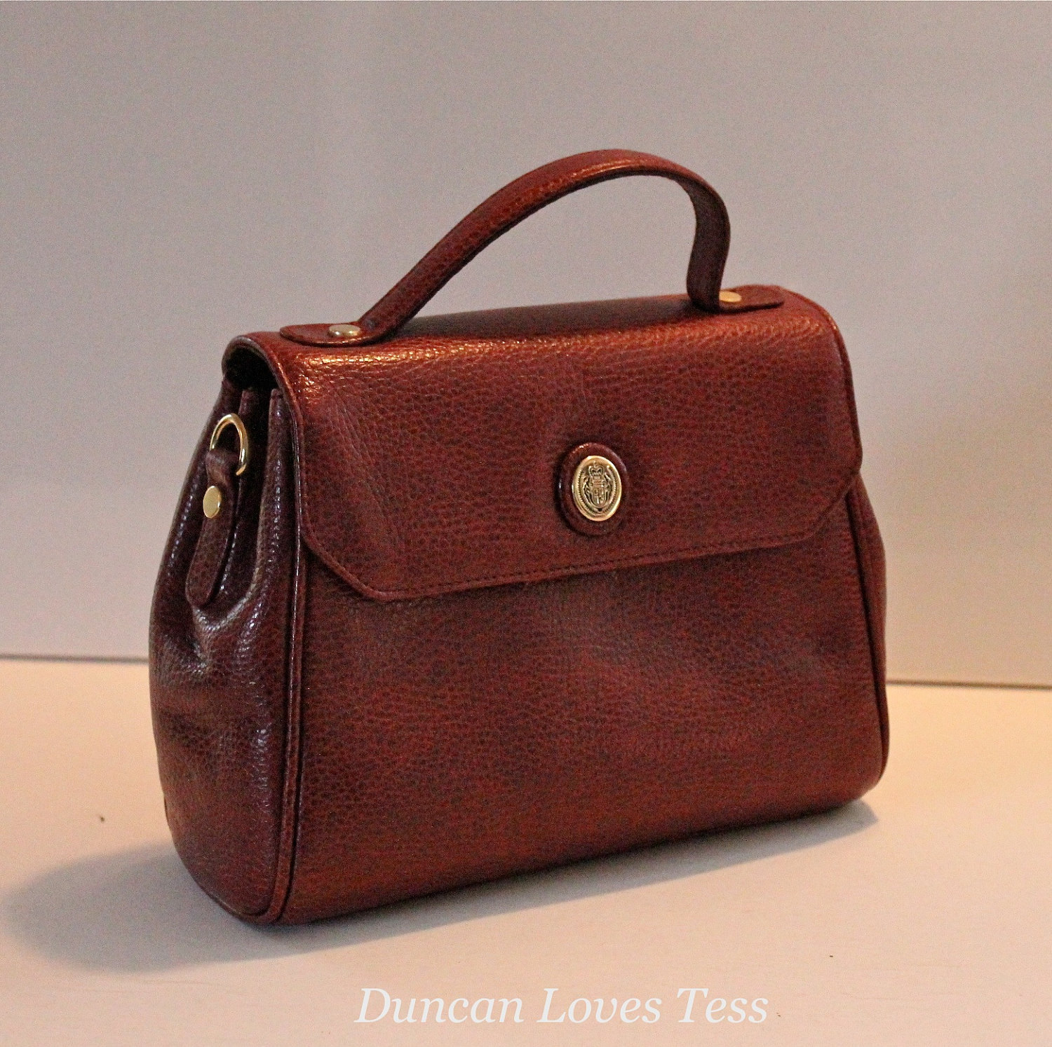 1980 Handbag / Vintage Liz Claiborne Purse ./ Pebbled Leather