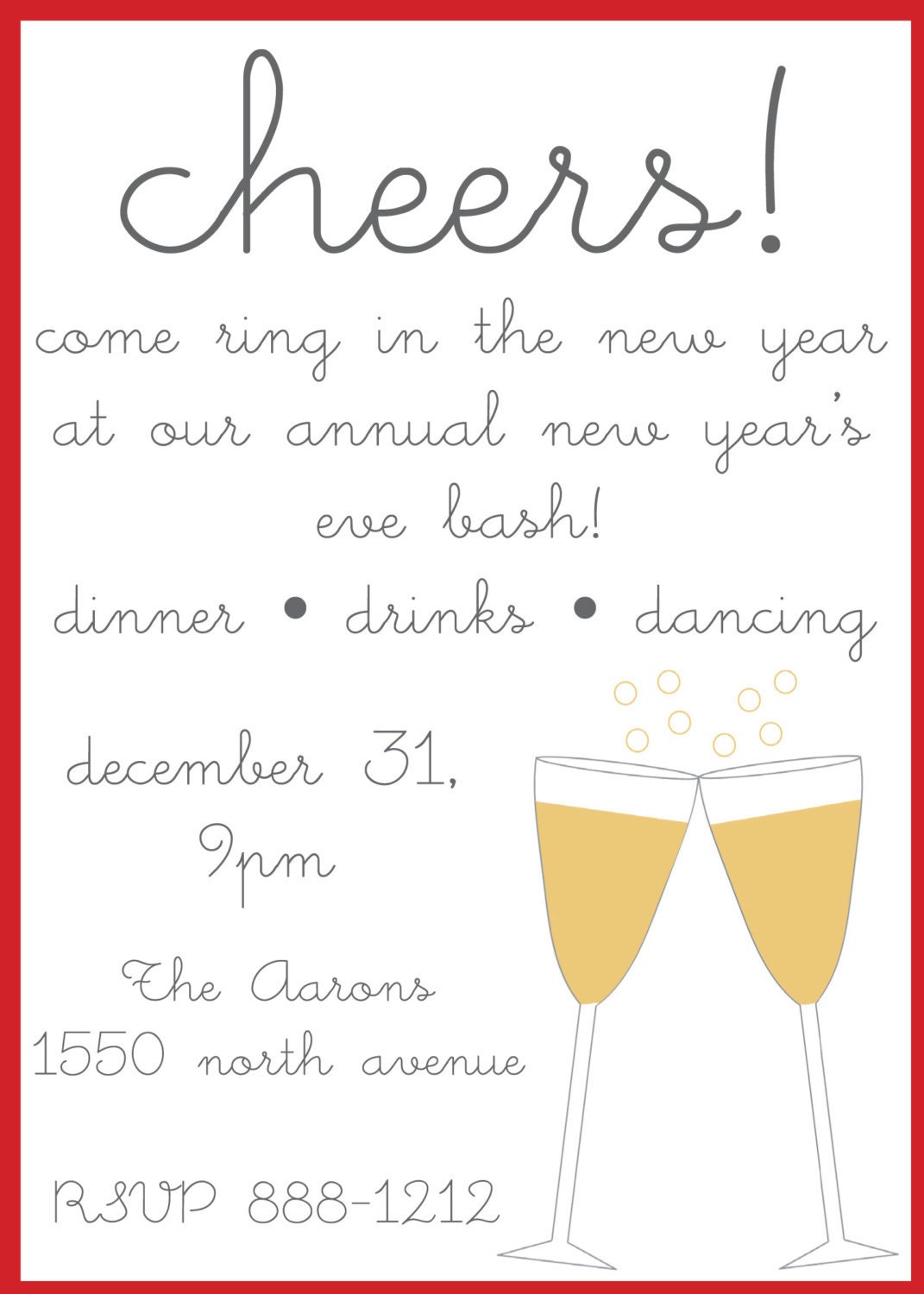 new years party invite templates