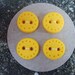 Handmade Buttons set of 4--Yellow with dotted edge -- HALF OFF
