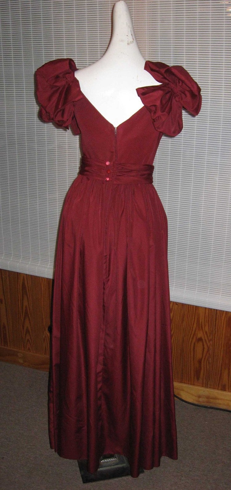 Vintage 1980s Burgundy PROM Dress Footloose by SQUARESVILLEUSA