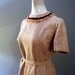 Vintage 70s Tweed Dress Fringe Collar Shift Office Kitten