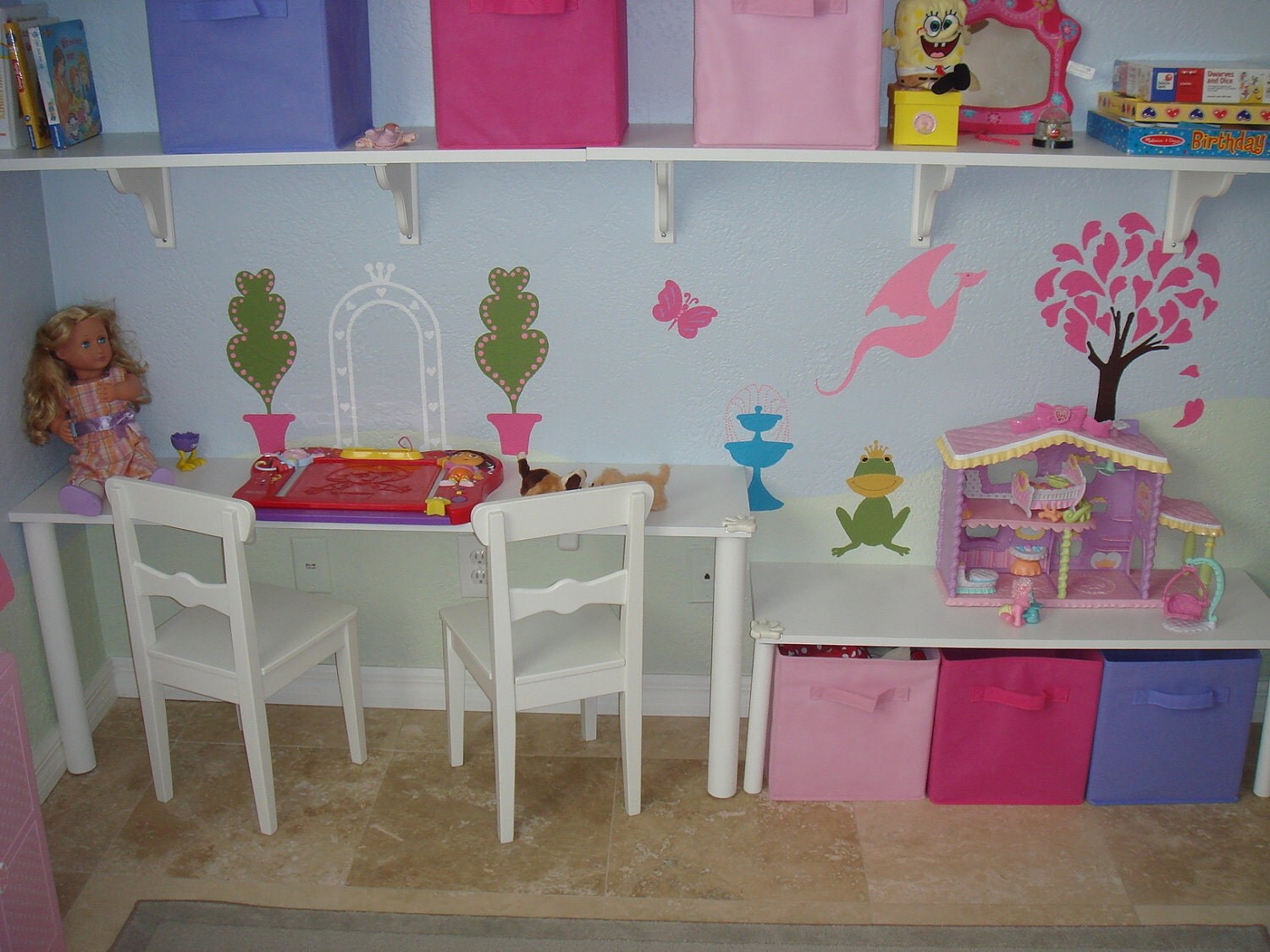 Princess Wall Mural Stencil Kit for Baby Girls Room stl1007