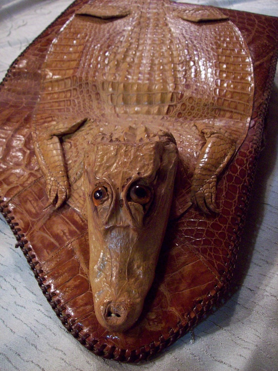 white alligator purse