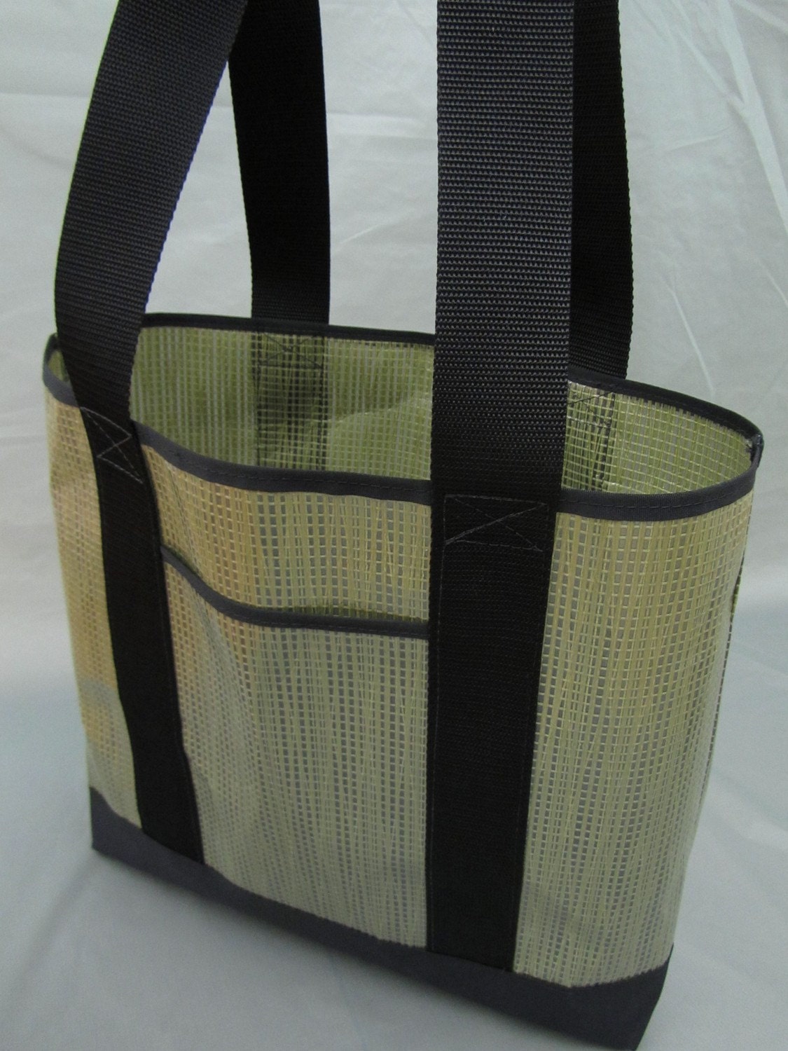 Kevlar sailcloth tote bag olive green by SkookumGoods on Etsy