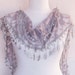 Light Gray Scarf With Lace, Fashion, Wedding, For Gift