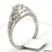Art Deco 18k White Gold .45ct Mine Cut Diamond Filigree Engagement Ring