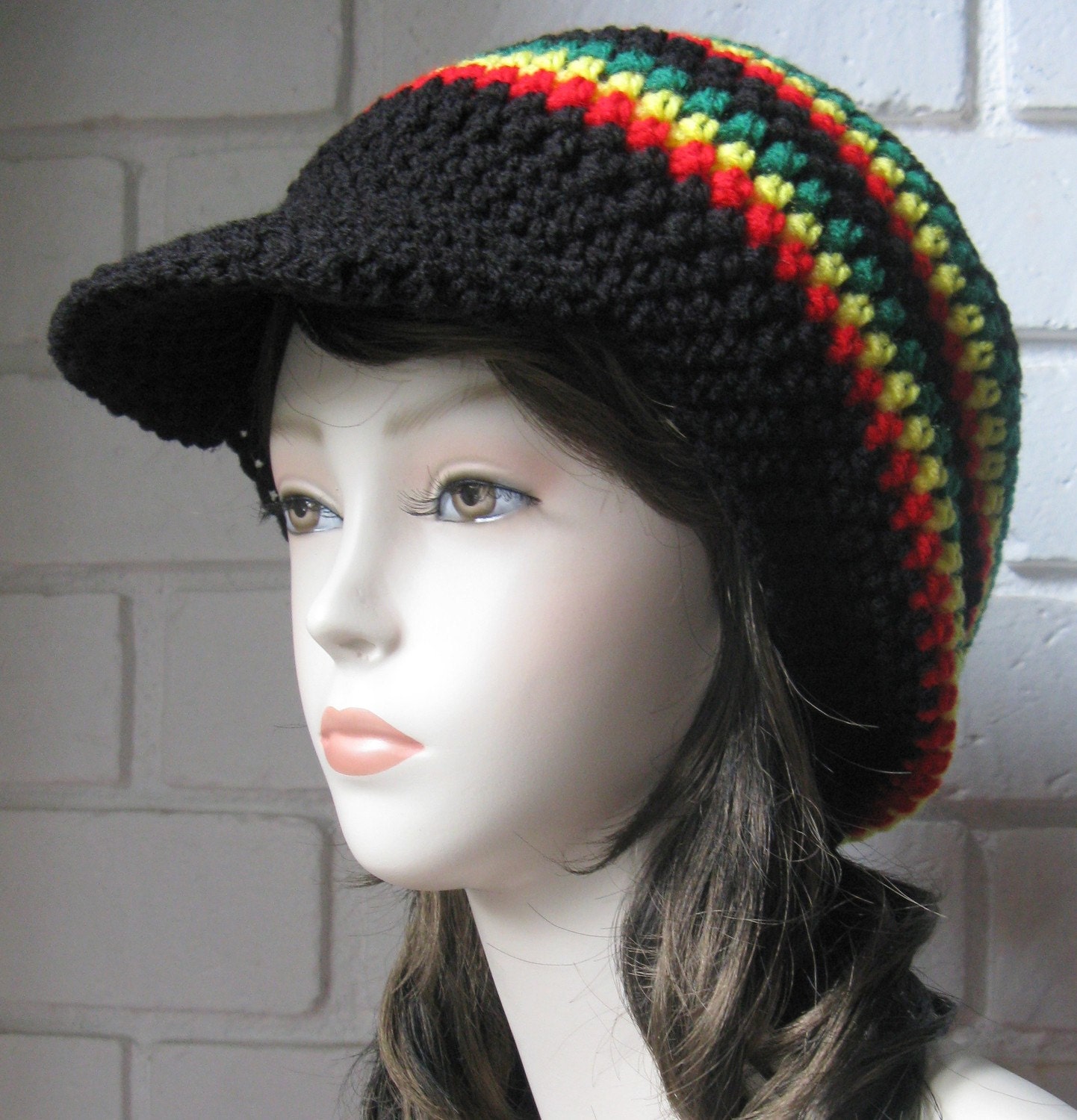 Jamaican Hat Slouchy Crochet Style Newsboy