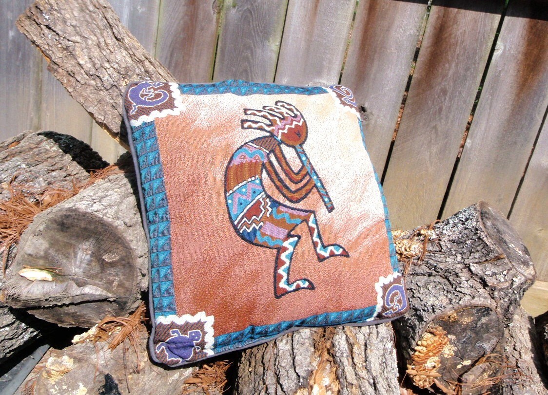 Southwestern Native American Couch Pillows Hopi Indian Flute