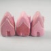 Three Little Wee Willie Houses Shades of Pink Ceramic Pottery Ohio USA