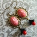 Vintage Earrings Red and Black - Fair Isle Frippery