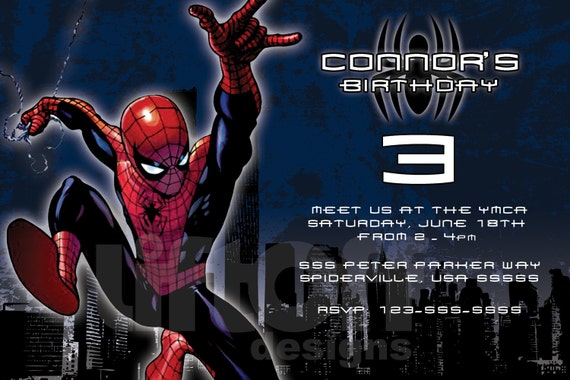 Spiderman Sample Invitations 8