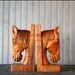 Large Wood Horse Bookends // Handmade Folk Art