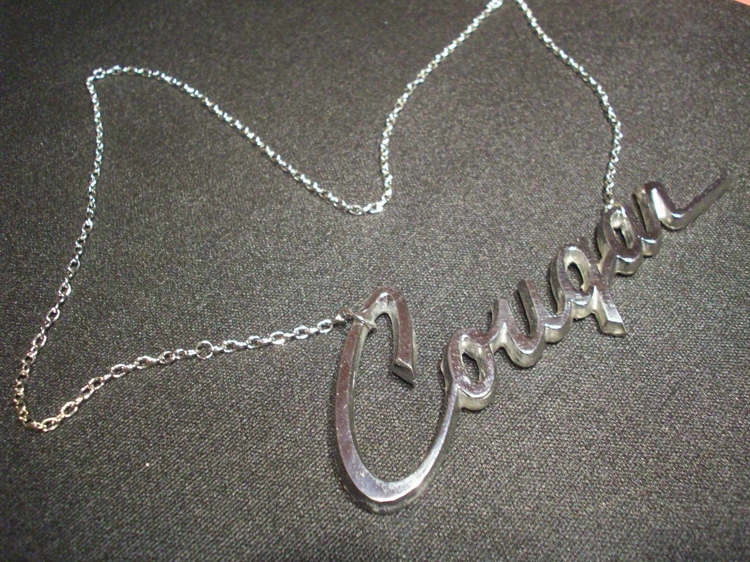 1968 Cougar Necklace GRRRRRR by IslandMixUp on Etsy
