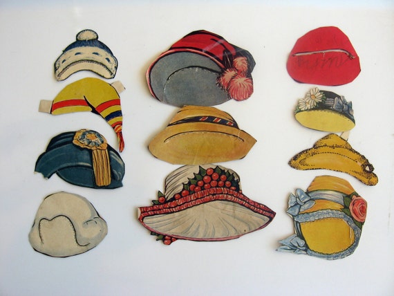 Items similar to Vintage Paper Doll Hats on Etsy