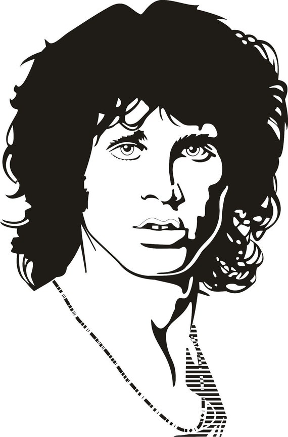 Items similar to Jim Morrison, Wall Sticker, Vinyl Decal, Wall Tattoo ...