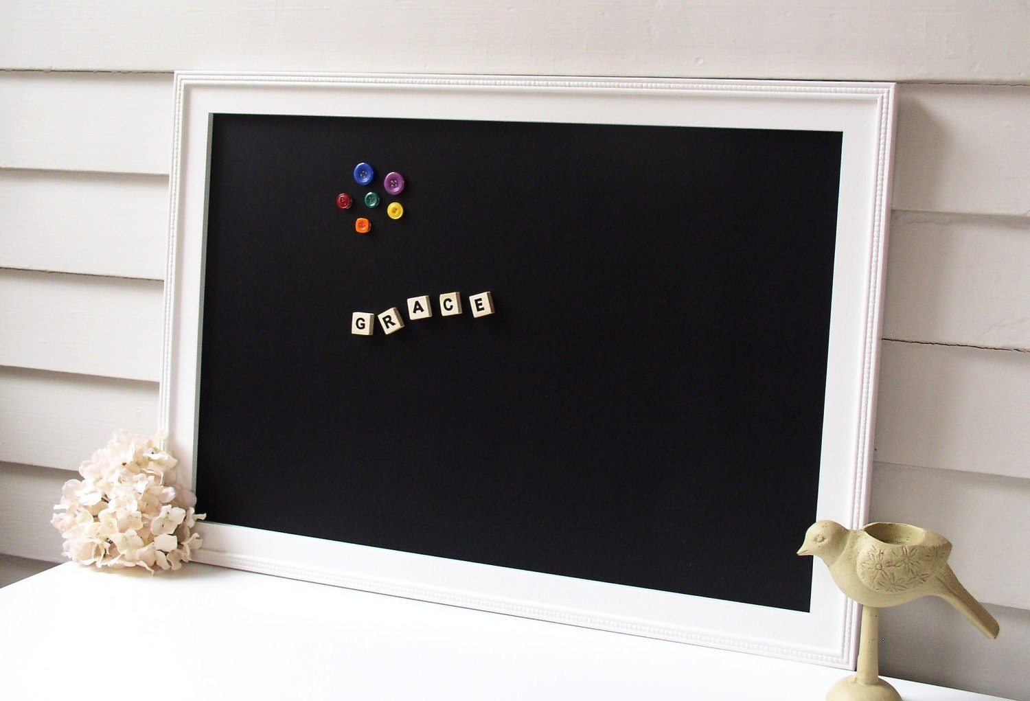 MAGNETIC CHALKBOARD for Playroom or Kids Room Framed