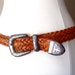 Vintage Braided Leather Belt / Waist Belt