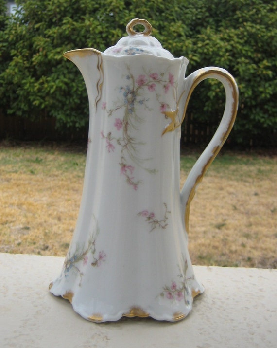 Antique Haviland Limoges China Chocolate Pot H & Co L France