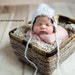 Newborn Bonnet With Flower and Lace