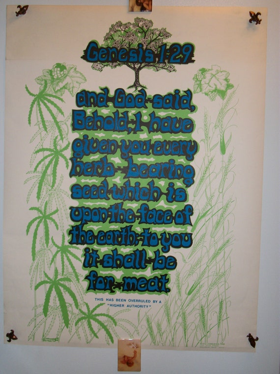 SALE Blacklight Marijuana Poster from the 1970s SALE Genesis