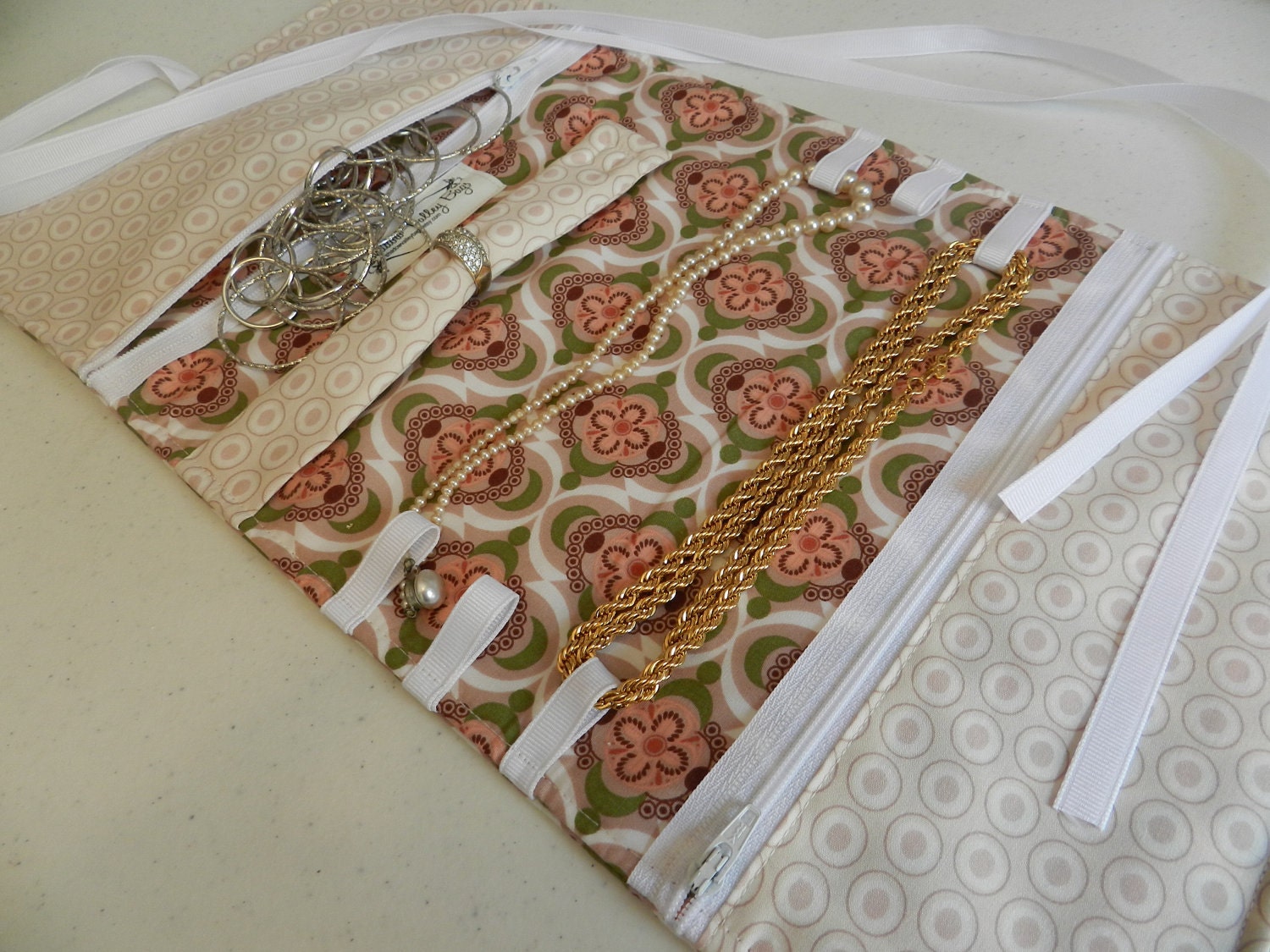 Large Jewelry Travel Roll/Wallet/Case LARGE sized for the