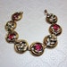 Vintage Bracelet Pink Glass Open Back Rhinestones 12K Gold Filled Sterling Silver Flowers 1940s Jewelry