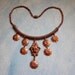 Art Deco Necklace Brass Art Nouveau Floral Repousse Fringe Bib Dangles Vintage 1930s Jewelry
