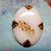 Edwardian Brooch MilkGlass Art Glass Venetian Glass Brass Victorian Pin Vintage 1900s Jewelry