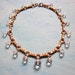 Art Deco Necklace Crystal Glass Beads Gold Bow Link Collar Choker Vintage 1930s Jewelry