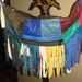 Viva La Mexico Fiesta Fringe Handbag. Mexican Spanish Style. Color Blocking leather. patchwork satchel leather Purse