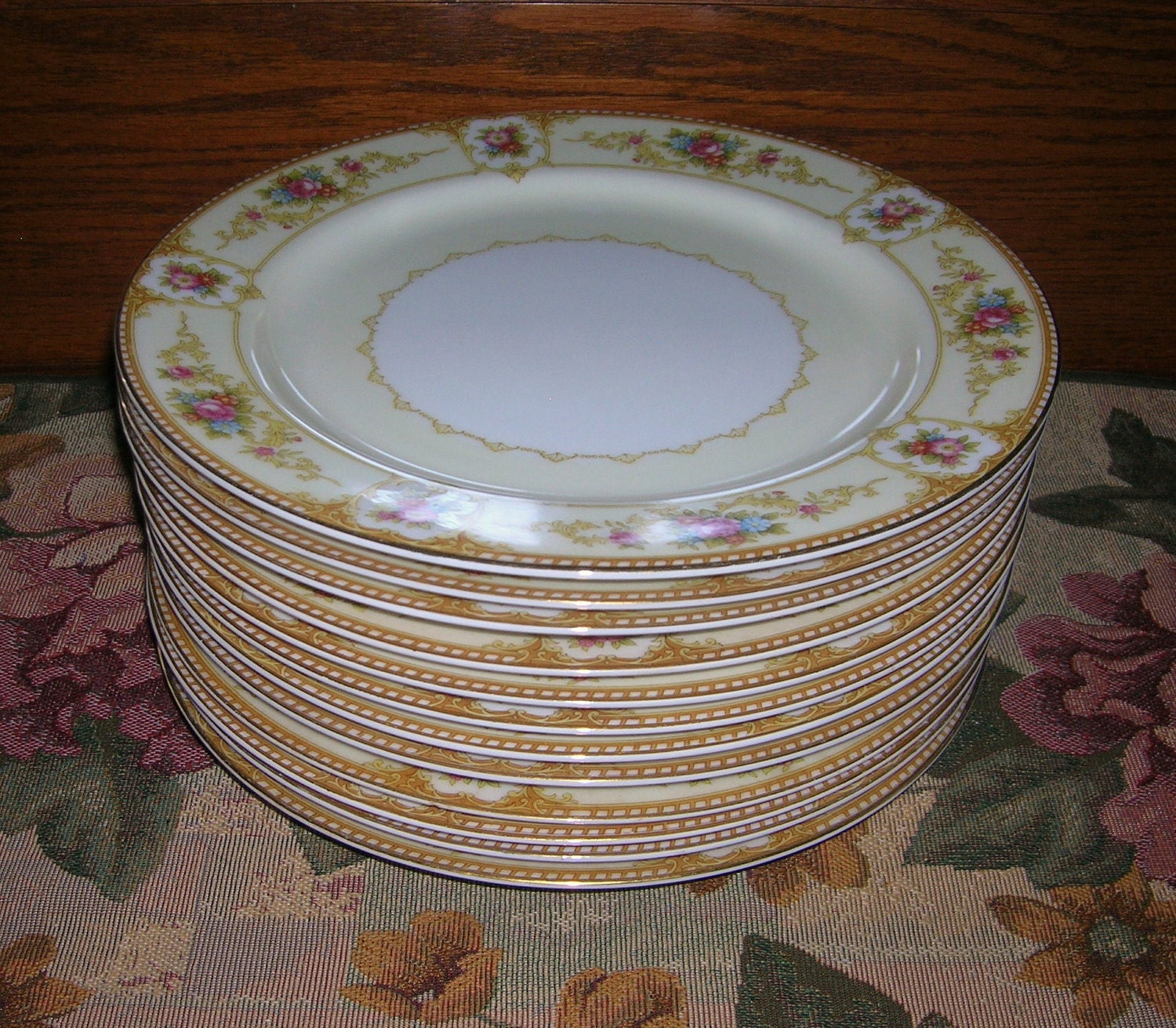 Vintage Noritake Fine Porcelain China Allure Pattern 4 Dinner   Il Fullxfull.363121514 