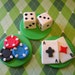 Casino Cupcake Toppers - Edible Fondant Toppers - Set of 12