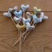Upcycled US Atlas Party Picks or Cupcake Toppers, set of 12.