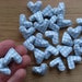 RESERVED for Shelly, Baby Blue Gingham Origami Hearts from Vintage Wall Paper, set of 75. Table Scatter, Craft Supply, Confetti.