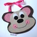 SALE Baby's bib - Monkey (pink)