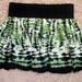 SALE Vtg 'Acid Lyme' Dyed Skirt 1970s Ruffle Green Black Noir Eco Lime Vintage toxic Wash Mini Flowy Black White Vegan Boho Gypsy (S, XS, M)