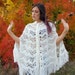 SALE 1960s Crochet Shawl / Cape-let / Wrap w/ Pearly Buttons & Mandarin Collar FRINGE witchy Knit Cape O/S