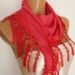BIG DISCOUNT New Design Pashmina scarf with lace- dark coral- pink