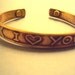 Vintage Bracelet for Someone You Love - Solid Copper Bracelet - I Love You - I Heart You