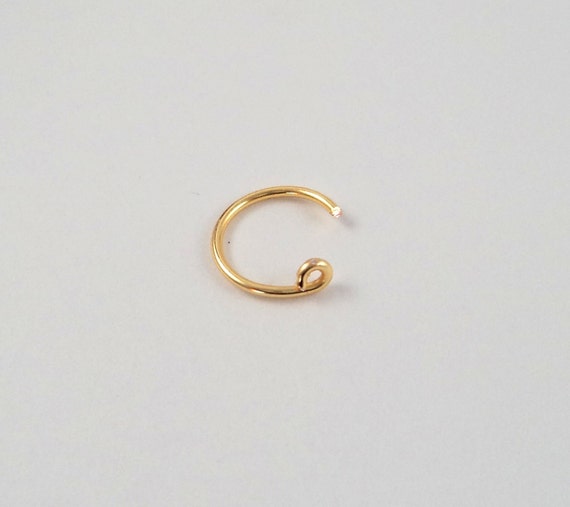 Fake Nose Ring 14k gold Clip on by DazzlingAdornments on Etsy