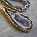 Long Agate Geode Druzy Earrings - LAST PAIR