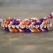 Rhinestone Friendship Bracelet - Purple Plum, Blue, Tangerine Orange and White