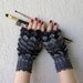 Fingerless gloves Fingerless mittens Womens gloves Mens Winter gloves handmade wrist warmers Grey arm warmers texting gloves Driving gloves