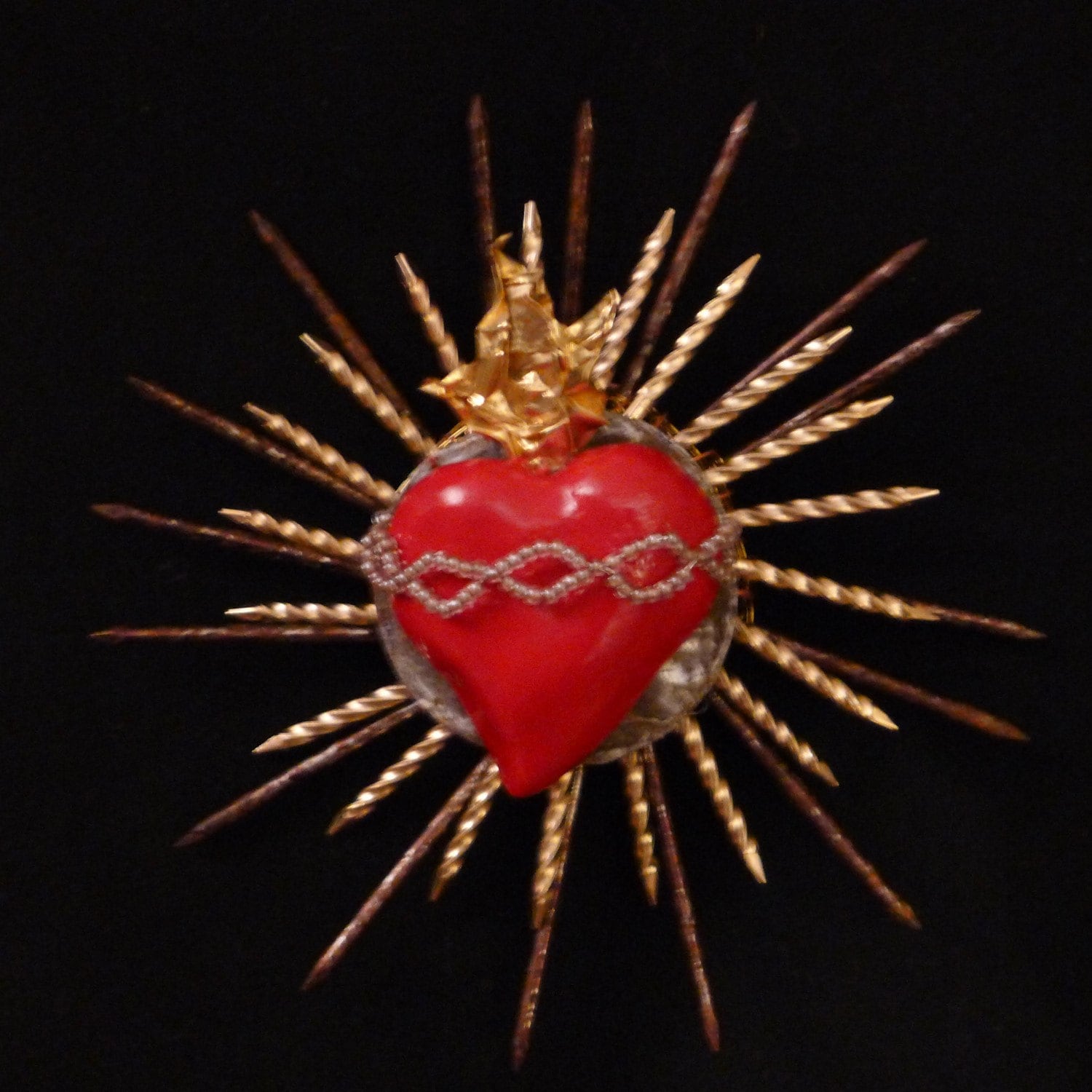 Sacred Heart Unique Found Object Wall Art 7 by ScavengedArt