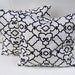 Set of 2 Decorative Pillow Covers--Designer Fabric -- 18x18 or 16 x 16 " Black - whte