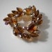 1950's Brown Rhinestone Brooch Molded Art Glass Vintage Browns