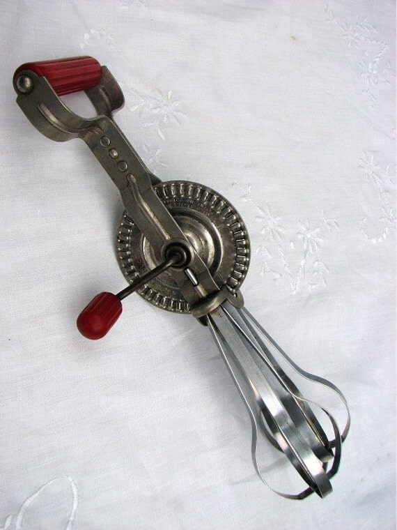 Vintage Androck Hand Mixer Red Bakelite Handle